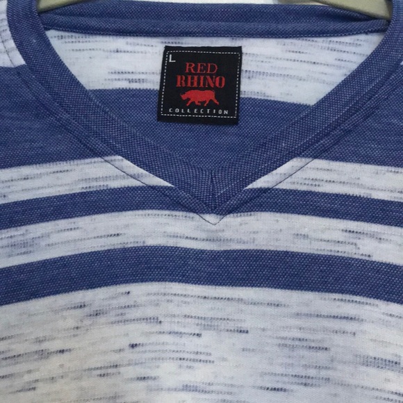 💙Blue & White V-Neck Long Sleeve Shirt💙 - Picture 2 of 4